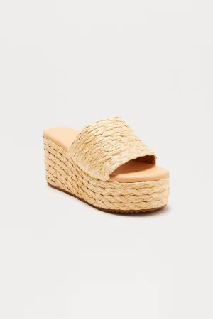 Amby Jute Platform Wedges - Beige