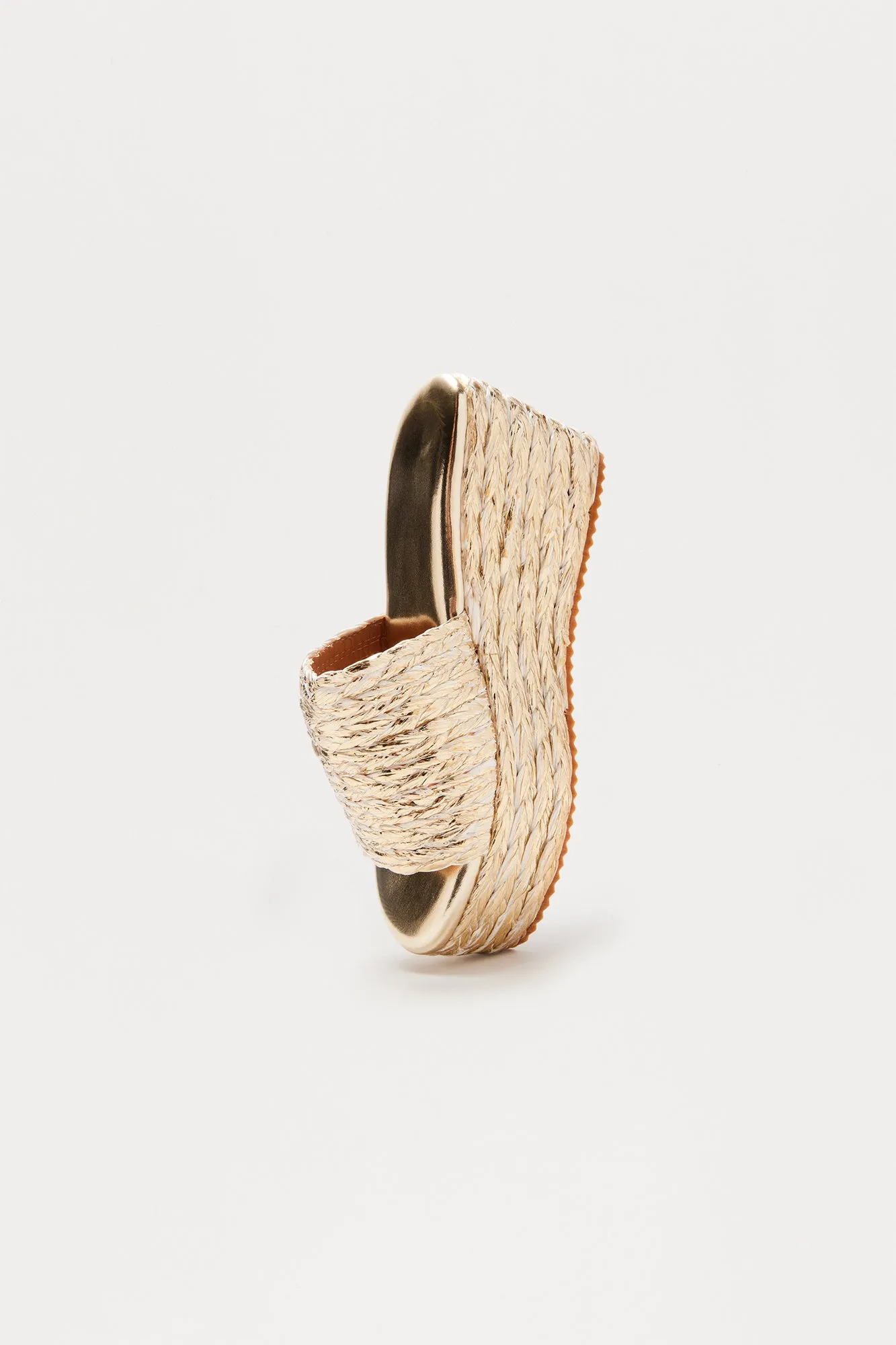 Amby Jute Platform Wedges - Gold