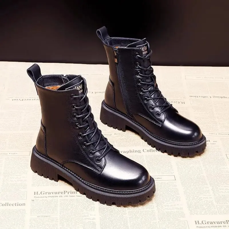 Andrea | Black Leather Boots