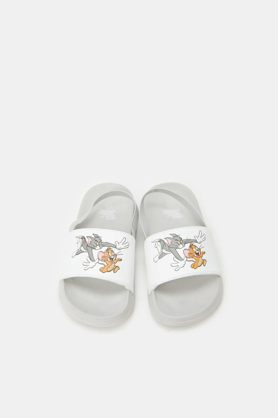 Boys Grey Tom & Jerry Slingback Slide