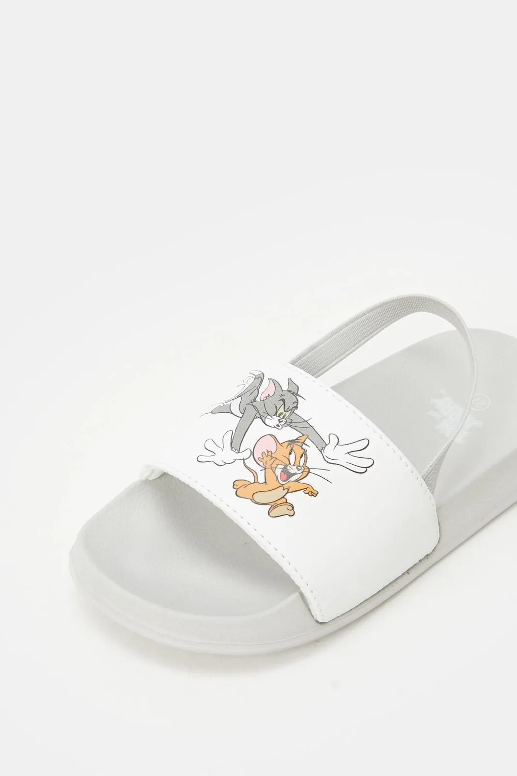 Boys Grey Tom & Jerry Slingback Slide