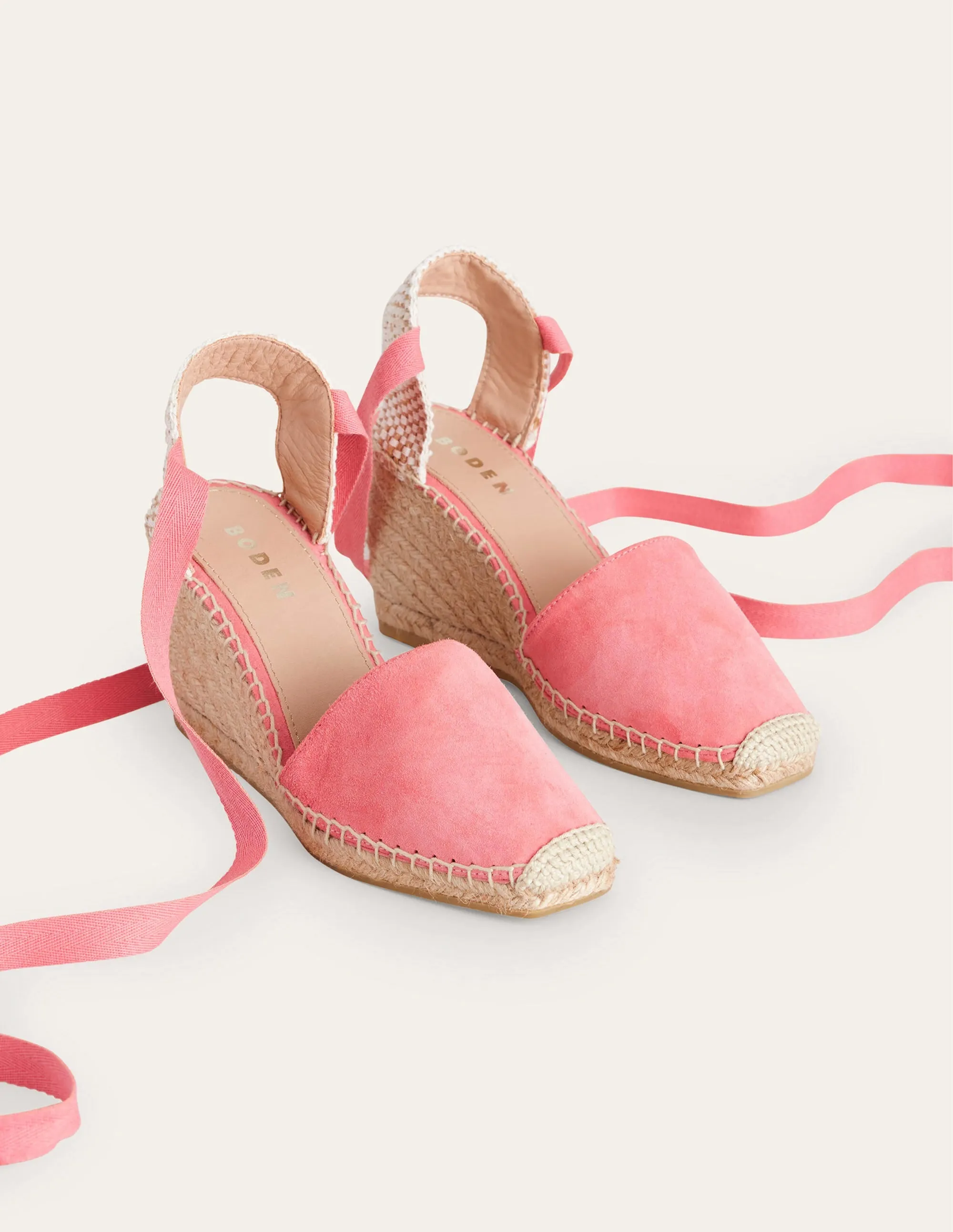 Esme Espadrille Wedges-Blush Suede