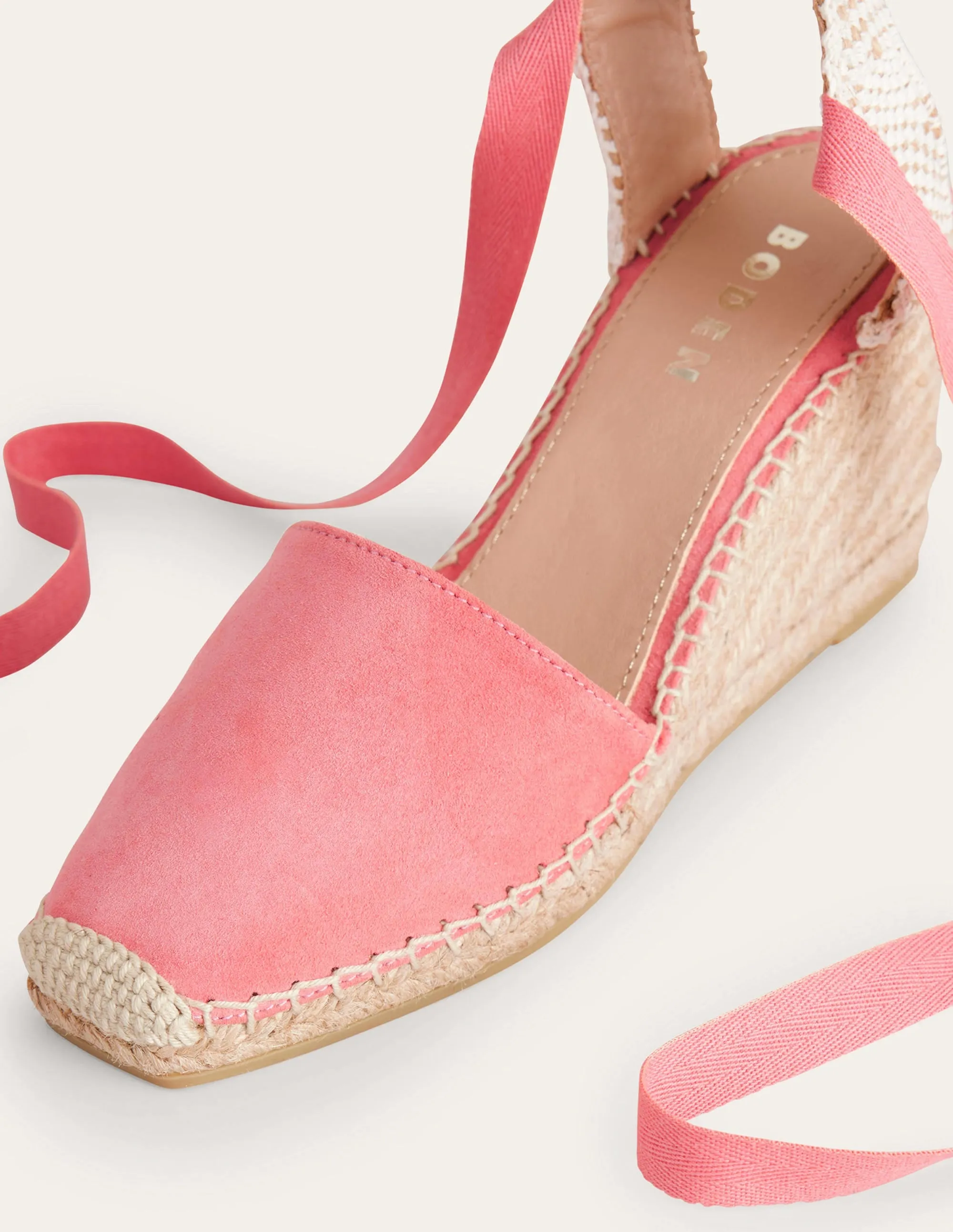 Esme Espadrille Wedges-Blush Suede