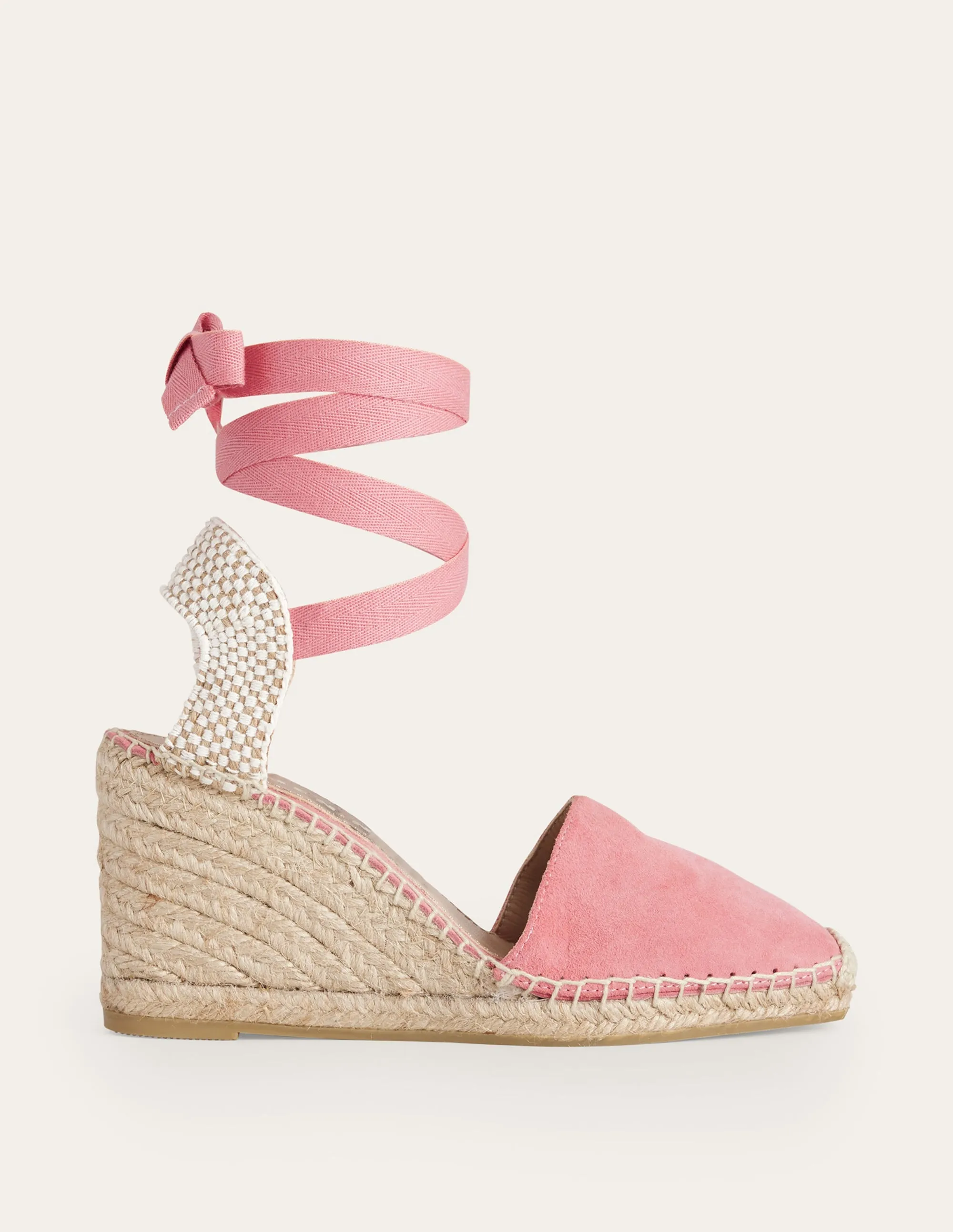 Esme Espadrille Wedges-Blush Suede