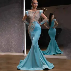 Evening banquet temperament Design Sequin party evening women fishtail dress