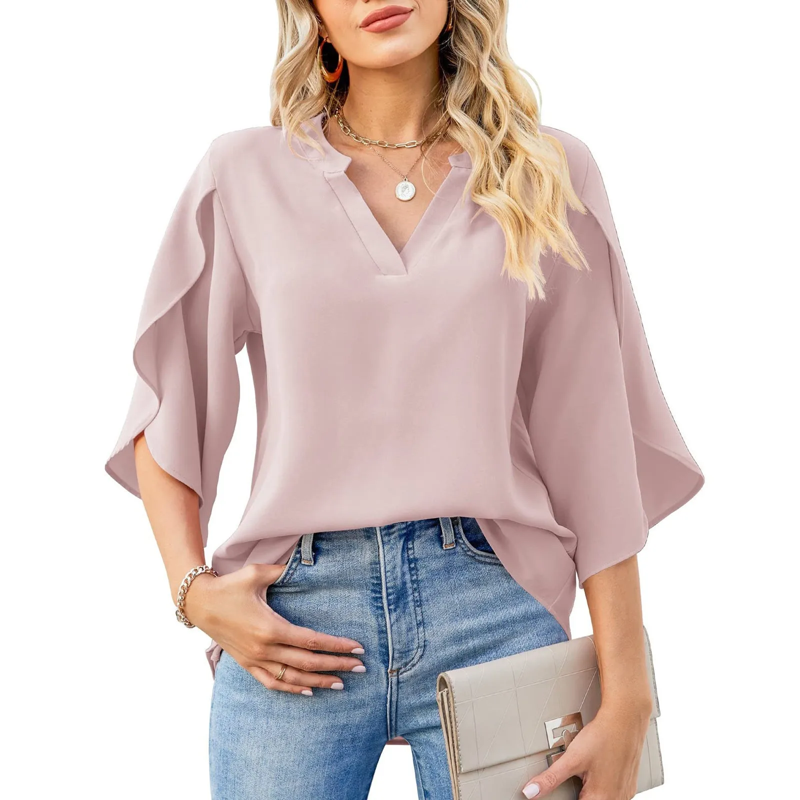 Fashion Petal Sleeve Loose Shirt