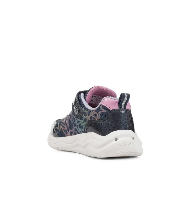 Geox Girls Navy Light Up Sparkle Runner Phyper J35GUA