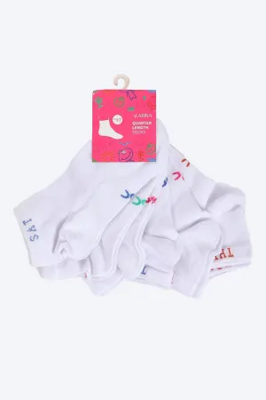 Girly Quarter Length Socks - 7 Pairs