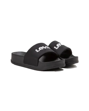 June Bold Padded Sliders in Regular Black
