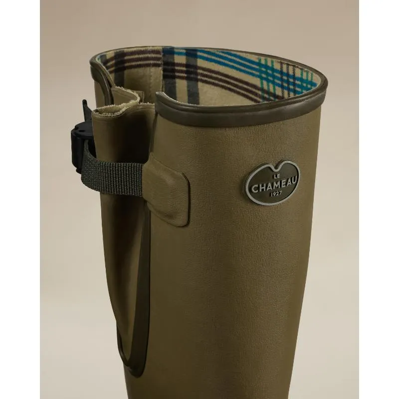 Le Chameau Mens Vierzon Jersey Lined Wellington Boots - Iconic Green