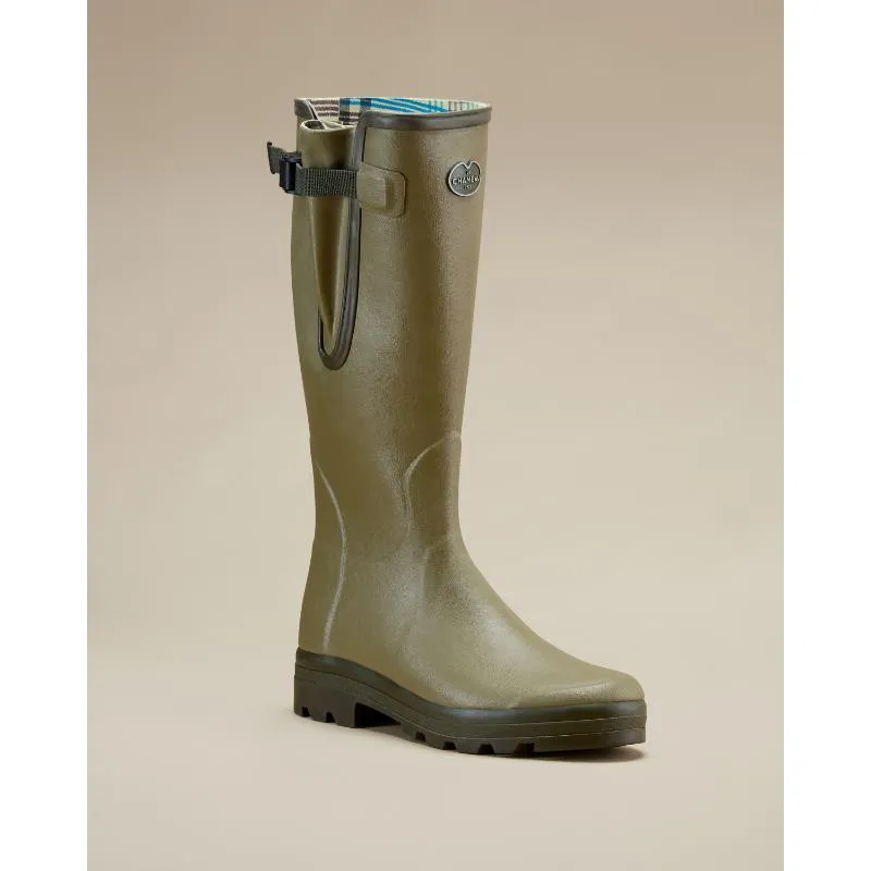 Le Chameau Mens Vierzon Jersey Lined Wellington Boots - Iconic Green
