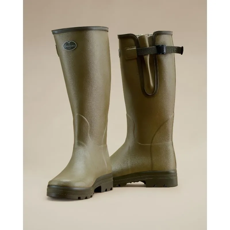 Le Chameau Mens Vierzon Jersey Lined Wellington Boots - Iconic Green