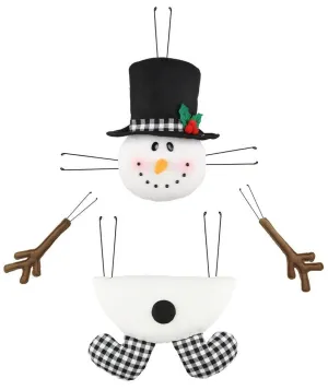 Plush Snowman Kit: Blk/Wht Check