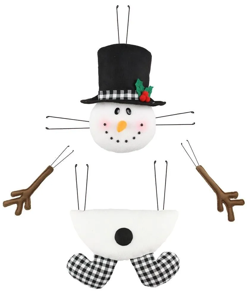 Plush Snowman Kit: Blk/Wht Check
