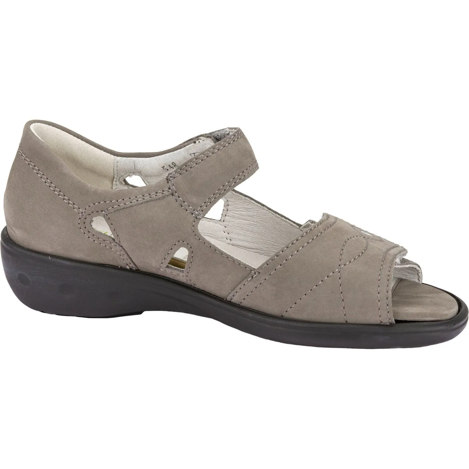 Waldlaufer 684021 191 088 Kara Ladies Stone Nubuck Arch Support Touch Fastening Sandals