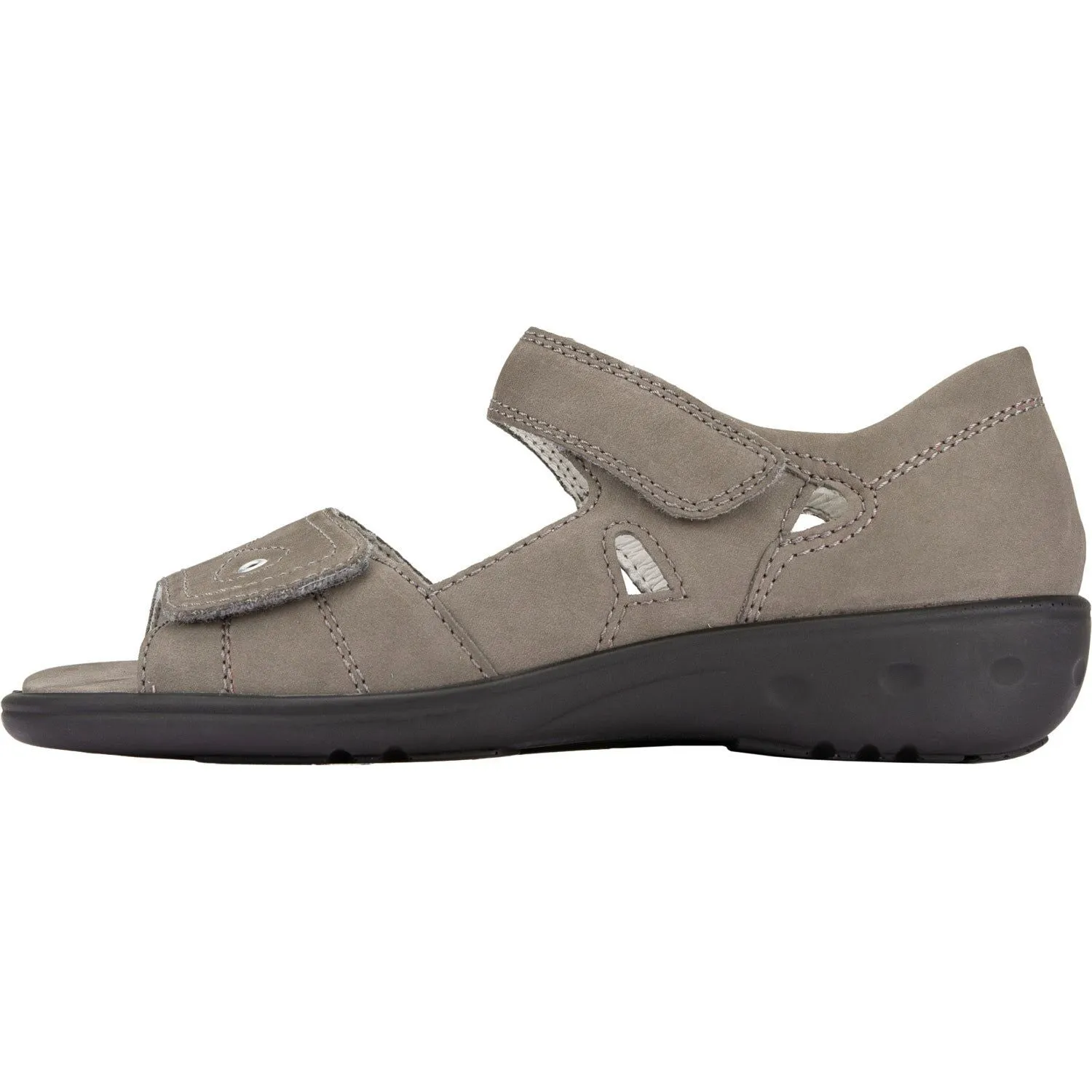 Waldlaufer 684021 191 088 Kara Ladies Stone Nubuck Arch Support Touch Fastening Sandals