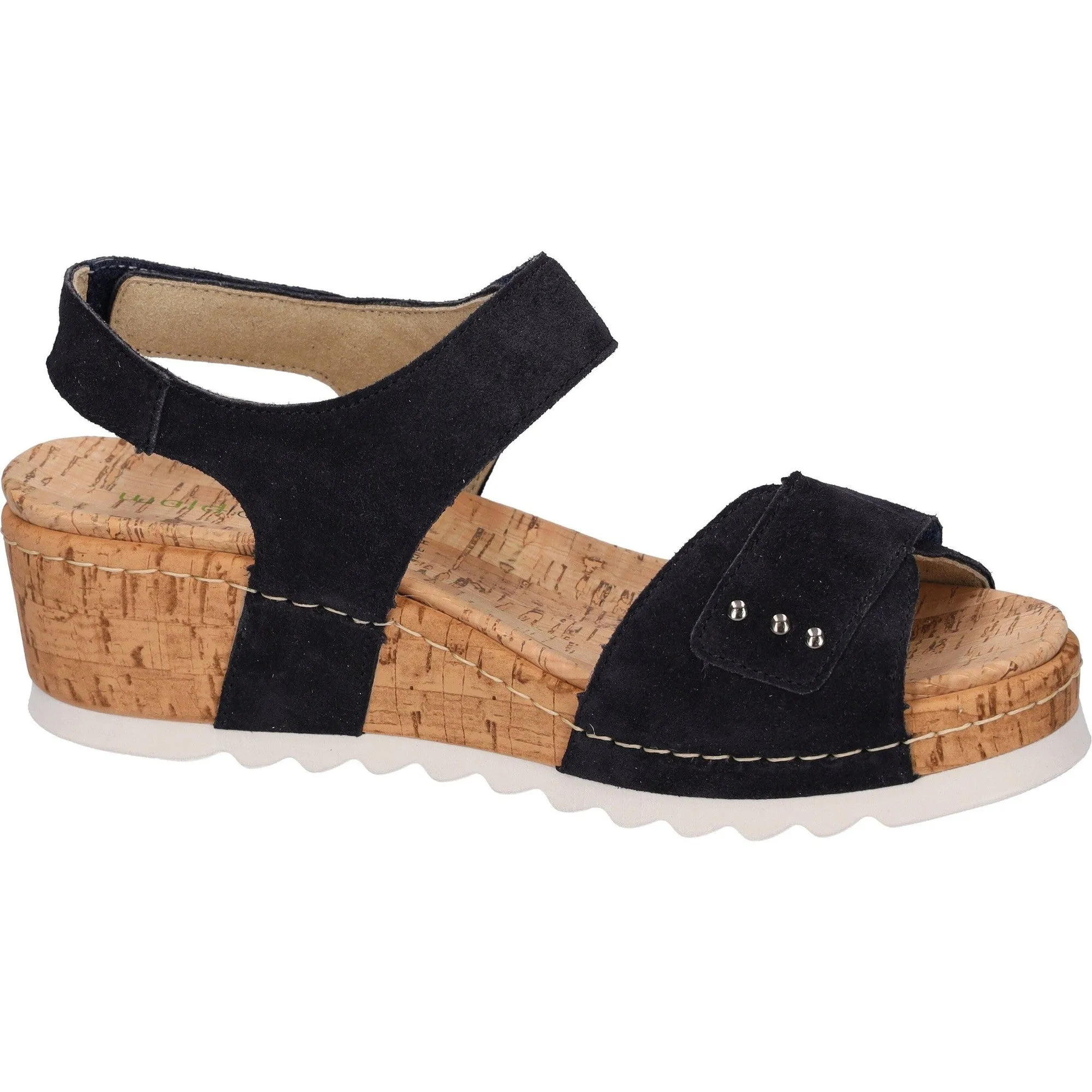 Waldlaufer 773006 195 194 H-Marla Ladies Navy Blue Suede Arch Support Touch Fastening Sandals